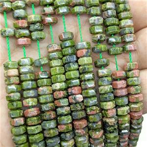 Natural Unakite Hexagon Beads, approx 6mm