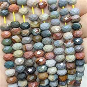 Natural Ocean Jasper Rondelle Beads Multicolor Faceted, approx 5x8mm