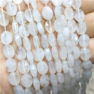 Natural Clear Quartz Oval Beads Faceted, approx 8-10mm