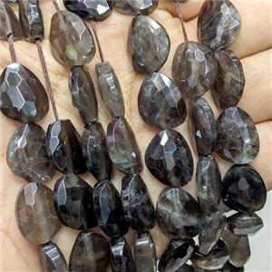 Smoky Quartz Triangle Beads Faceted, approx 13-16mm