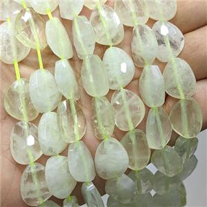Natural Lemon Quartz Triangle Beads Faceted, approx 13-16mm