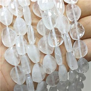 Natural Clear Quartz Triangle Beads Faceted, approx 13-16mm