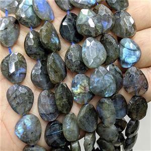 Natural Labradorite Triangle Beads Faceted, approx 13-16mm