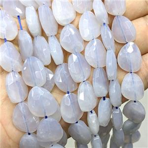 Natural Blue Scorolite Triangle Beads Faceted, approx 13-16mm