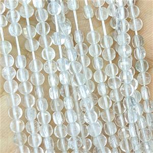 Natural Clear Quartz Beads Faceted Circle, approx 4mm