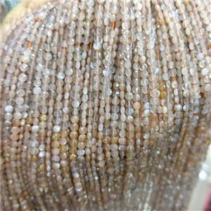 Natural Moonstone Beads Faceted Circle Multicolor, approx 4mm