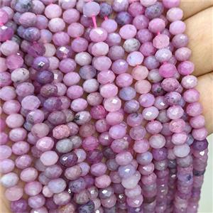 Natural Ruby Beads Faceted Rondelle, approx 6mm