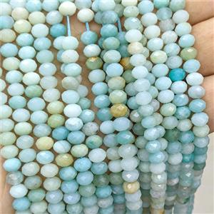 Chinese Amazonite Beads Faceted Rondelle, approx 6mm