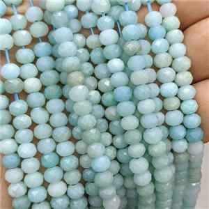 Blue Chinese Amazonite Beads Faceted Rondelle, approx 6mm