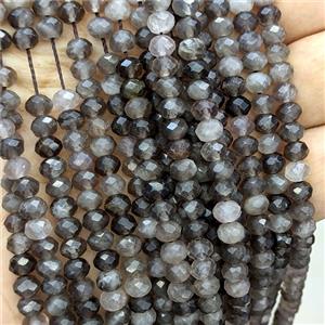 Smoky Quartz Beads Faceted Rondelle, approx 6mm
