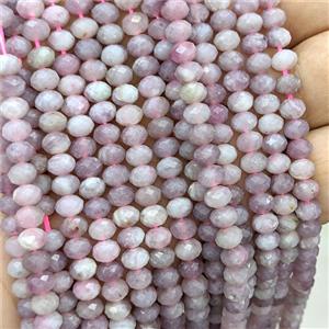 Natural Pink Madagascar Rose Quartz Beads Faceted Rondelle, approx 6mm