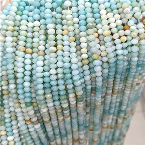 Natural Chinese Amazonite Beads Faceted Rondelle Multicolor, approx 6mm