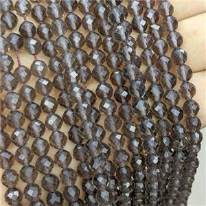 Smoky Quartz Beads Faceted Round, approx 6mm