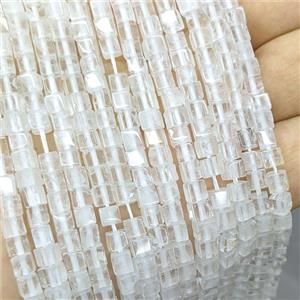 Clear Quartz Cube Beads, approx 4mm