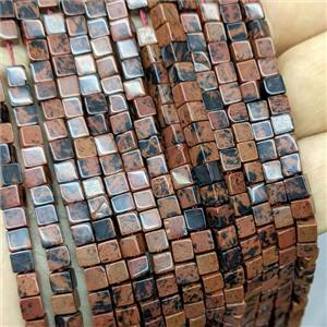 Natural Autumn Jasper Cube Beads, approx 4mm