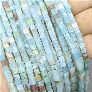 Chinese Amazonite Cube Beads Blue, approx 4mm