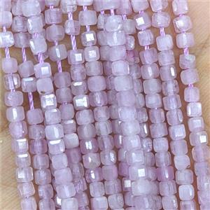 Natural Kunzite Beads AA-Grade Faceted Cube, approx 3mm