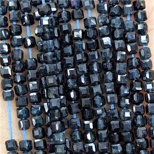 Natural DarkBlue Tourmaline Beads Faceted Cube, approx 3mm