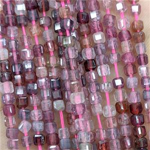 Natural Red Spinel Beads Faceted Cube, approx 3mm