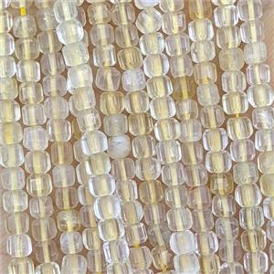 Natural Citrine Beads AB-Grade Faceted Cube, approx 3mm
