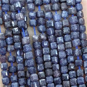 Natural Blue Sapphire Beads AB-Grade Faceted Cube, approx 3mm