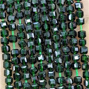 Green Sandstone Beads Faceted Cube, approx 3mm