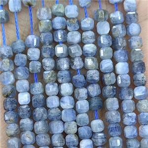 Natural Blue Kyanite Beads Faceted Cube, approx 3mm