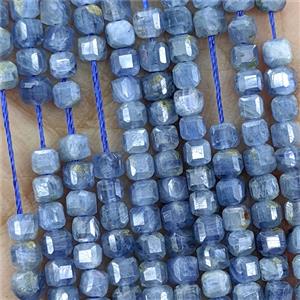 Natural Blue Kyanite Beads AA-Grade Faceted Cube, approx 3mm