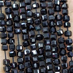 Natural Black Spinel Beads Faceted Cube, approx 3mm