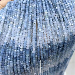 Natural Blue Aquamarine Beads Faceted Cube, approx 3mm