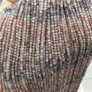 Natural Moonstone Beads Faceted Cube Multicolor, approx 3mm