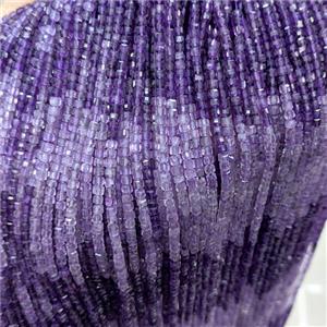 Natural Purple Amethyst Beads Faceted Cube, approx 3mm