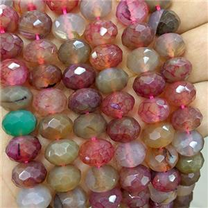 Red Dye Agate Beads Faceted Rondelle, approx 8x12mm