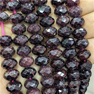 Natural Garnet Beads DarkRed Faceted Rondelle, approx 8x12mm
