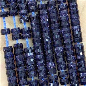 Blue Sandstone Heishi Beads Faceted, approx 2-4mm