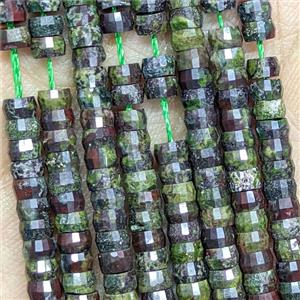 Natural Dragon Bloodstone Heishi Beads Faceted, approx 2-4mm