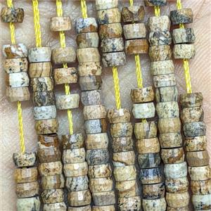 Natural Picture Jasper Heishi Beads Faceted, approx 2-4mm