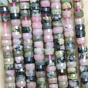 Natural Pink Chinese Rhodonite Heishi Beads Faceted, approx 2-4mm