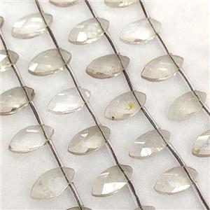 Smoky Quartz Eye Beads Topdrilled Faceted, approx 8-16mm