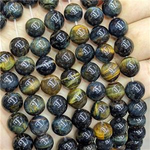 Natural Yellowblue Tiger Eye Stone Beads Smooth Round AB-Grade, approx 8mm