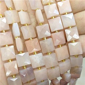Pink Aventurine Square Beads Faceted, approx 10mm