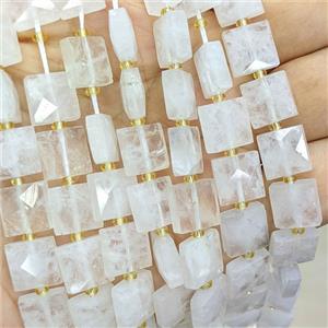Clear Quartz Square Beads Faceted, approx 10mm