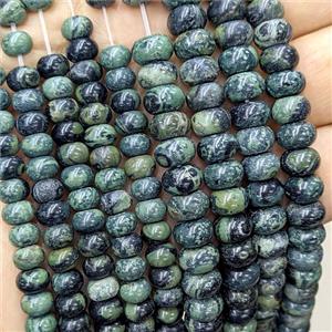 Natural Kambaba Jasper Beads Green Smooth Rondelle, approx 4x6mm