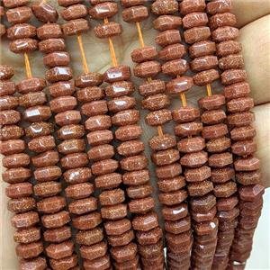 Golden Sandstone Hexagon Beads, approx 6mm