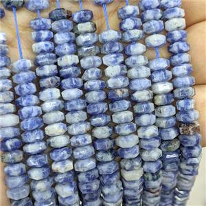 Natural Blue Dalmatian Jasper Hexagon Beads, approx 6mm