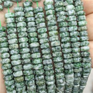 Natural Green Dalmatian Jasper Hexagon Beads, approx 6mm