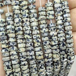 Natural Black Dalmatian Jasper Hexagon Beads, approx 6mm