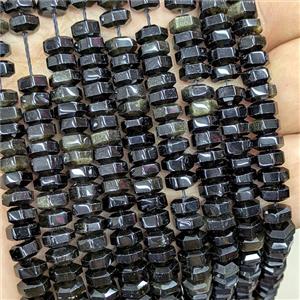 Golden Obsidian Hexagon Beads, approx 6mm
