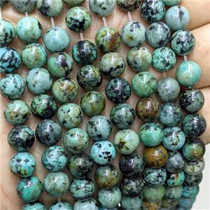 Natural African Turquoise Beads Green Smooth Round, approx 8mm