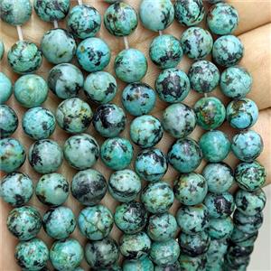New African Turquoise Beads Green Smooth Round, approx 8mm